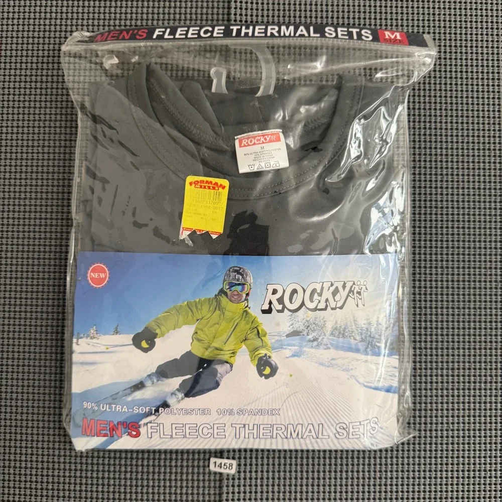 Rocky Mens Fleece Thermal Set Size M Charcoal Grey Base Layer 147-ASS NIP